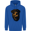 Rottweiller Head Dog Mens 80% Cotton Hoodie Royal Blue