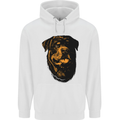 Rottweiller Head Dog Mens 80% Cotton Hoodie White