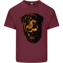 Rottweiller Head Dog Mens Cotton T-Shirt Tee Top Maroon