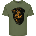 Rottweiller Head Dog Mens Cotton T-Shirt Tee Top Military Green