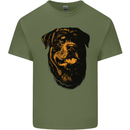 Rottweiller Head Dog Mens Cotton T-Shirt Tee Top Military Green