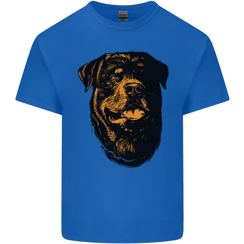 Rottweiller Head Dog Mens Cotton T-Shirt Tee Top Royal Blue