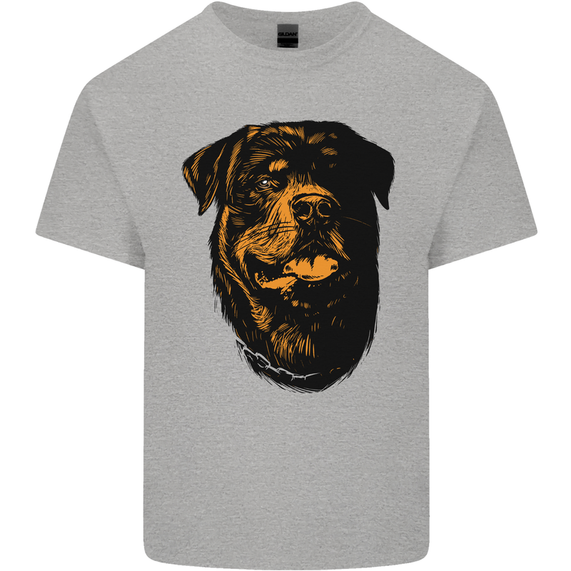 Rottweiller Head Dog Mens Cotton T-Shirt Tee Top Sports Grey
