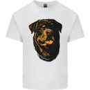 Rottweiller Head Dog Mens Cotton T-Shirt Tee Top White