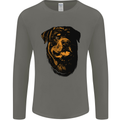 Rottweiller Head Dog Mens Long Sleeve T-Shirt Charcoal