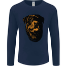 Rottweiller Head Dog Mens Long Sleeve T-Shirt Navy Blue