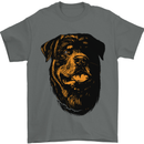Rottweiller Head Dog Mens T-Shirt 100% Cotton Charcoal