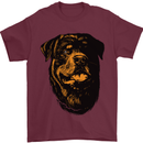 Rottweiller Head Dog Mens T-Shirt 100% Cotton Maroon