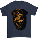 Rottweiller Head Dog Mens T-Shirt 100% Cotton Navy Blue