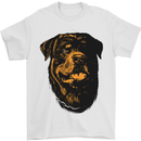 Rottweiller Head Dog Mens T-Shirt 100% Cotton White