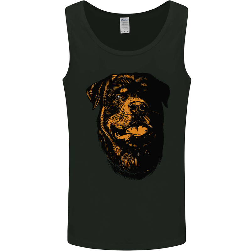 Rottweiller Head Dog Mens Vest Tank Top Black