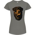 Rottweiller Head Dog Womens Petite Cut T-Shirt Charcoal