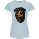Rottweiller Head Dog Womens Petite Cut T-Shirt Light Blue