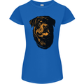 Rottweiller Head Dog Womens Petite Cut T-Shirt Royal Blue