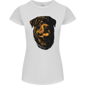 Rottweiller Head Dog Womens Petite Cut T-Shirt White