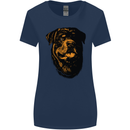 Rottweiller Head Dog Womens Wider Cut T-Shirt Navy Blue