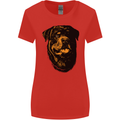 Rottweiller Head Dog Womens Wider Cut T-Shirt Red