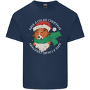 Rough Collie Dog Christmas Xmas Mens Cotton T-Shirt Tee Top Navy Blue