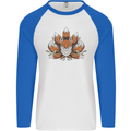A Trippy Fox With Seven Tails Mens L/S Baseball T-Shirt White/Royal Blue