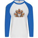 A Trippy Fox With Seven Tails Mens L/S Baseball T-Shirt White/Royal Blue