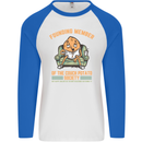 Funny Lazy Couch Potato Watchng TV & Movies Mens L/S Baseball T-Shirt White/Royal Blue