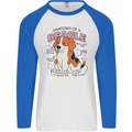 Beagle Anatomy Funny Dog Mens L/S Baseball T-Shirt White/Royal Blue