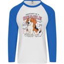 Beagle Anatomy Funny Dog Mens L/S Baseball T-Shirt White/Royal Blue