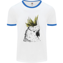 A Cockatoo Bird Mens Ringer T-Shirt White/Royal Blue