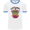 Psytrance Psychedelic Trance Music Psy Mens Ringer T-Shirt White/Royal Blue