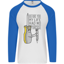 Screwdriver Funny Carpenter Electrician DIY Mens L/S Baseball T-Shirt White/Royal Blue