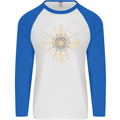 Celestial Elements Astrology Star Sign Mens L/S Baseball T-Shirt White/Royal Blue