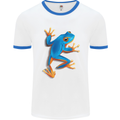 A Cool Frog Climbing Up Mens Ringer T-Shirt White/Royal Blue