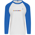 Planets Game Astronomy Space Funny Universe Mens L/S Baseball T-Shirt White/Royal Blue