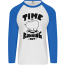 Time Running Out Climate Change Mens L/S Baseball T-Shirt White/Royal Blue