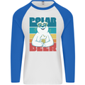 Polar Beer Funny Bear Alcohol Play on Words Mens L/S Baseball T-Shirt White/Royal Blue
