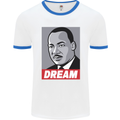 Dream Martin Luther King Black Lives Matter Mens Ringer T-Shirt White/Royal Blue