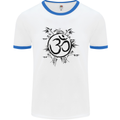 Yoga Symbol Sketch Meditation Mens Ringer T-Shirt White/Royal Blue