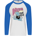 Anti Social Punk Rock Skinhead Octopus Mens L/S Baseball T-Shirt White/Royal Blue