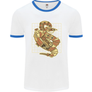 A Steampunk Snake Reptiles Mens Ringer T-Shirt White/Royal Blue