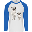 Anatolian Shepherd Dog and Puppy Mens L/S Baseball T-Shirt White/Royal Blue
