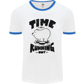 Time Running Out Climate Change Mens Ringer T-Shirt White/Royal Blue