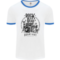 Rock is Dead Drum Kit Drummer Drumming Mens Ringer T-Shirt White/Royal Blue