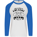 Awesome Vet Looks Like Veterinarian Mens L/S Baseball T-Shirt White/Royal Blue