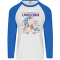 Anatomy of a Unicorn Funny Fantasy Mens L/S Baseball T-Shirt White/Royal Blue