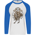 Sons of Odin Viking Valhalla Warrior Mens L/S Baseball T-Shirt White/Royal Blue