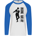 Original Rude Boy 2Tone 2 Tone SKA Mens L/S Baseball T-Shirt White/Royal Blue