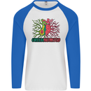 Healthy Green Hearted Avocado Funny Health Mens L/S Baseball T-Shirt White/Royal Blue