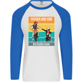 Motocross Father & Son Father's Day Mens L/S Baseball T-Shirt White/Royal Blue