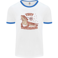 Tiny Dinosaur Funny Bearded Dragon Mens Ringer T-Shirt White/Royal Blue