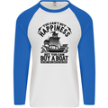 Boats You Can't Buy Hapiness Sailor Sailing Mens L/S Baseball T-Shirt White/Royal Blue